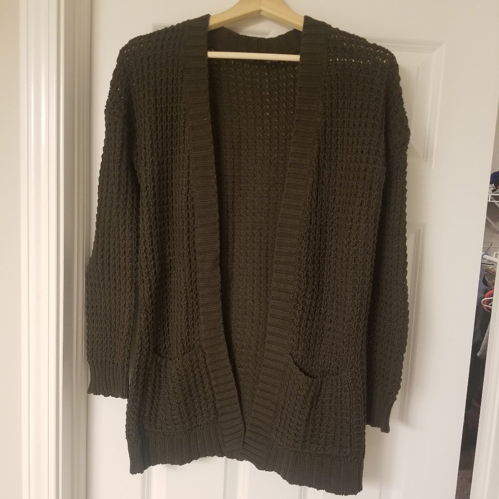 EXPRESS S dark olive cardigan